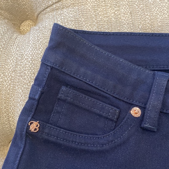 Ted Baker full length navy blue pant, rose gold button & ankle zipper detail - Picture 5 of 5